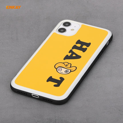 For iPhone 11 Hat-Prince ENKAY ENK-PC046 Cartoon Series PU Leather + PC Hard Slim Case Shockproof Cover(Yellow)-garmade.com