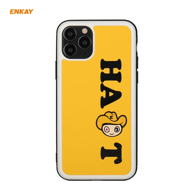 For iPhone 11 Pro Hat-Prince ENKAY ENK-PC047 Cartoon Series PU Leather + PC Hard Slim Case Shockproof Cover(Yellow)-garmade.com