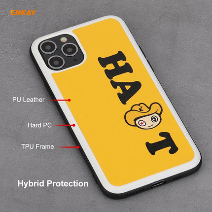 For iPhone 11 Pro Hat-Prince ENKAY ENK-PC047 Cartoon Series PU Leather + PC Hard Slim Case Shockproof Cover(Yellow)-garmade.com
