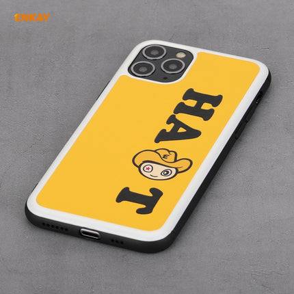 For iPhone 11 Pro Hat-Prince ENKAY ENK-PC047 Cartoon Series PU Leather + PC Hard Slim Case Shockproof Cover(Yellow)-garmade.com