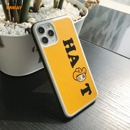 For iPhone 11 Pro Max Hat-Prince ENKAY ENK-PC048 Cartoon Series PU Leather + PC Hard Slim Case Shockproof Cover(Yellow)-garmade.com