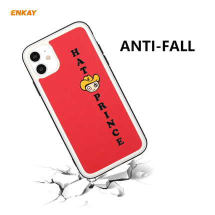 For iPhone 11 Hat-Prince ENKAY ENK-PC0462 Cartoon Series PU Leather + PC Hard Slim Case Shockproof Cover ＆ 0.26mm 9H 2.5D Full Glue Full Coverage Tempered Glass Protector Film(Red)-garmade.com