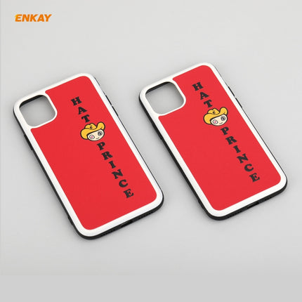 Hat-Prince ENKAY ENK-PC0472 Cartoon Series PU Leather + PC Hard Slim Case Shockproof Cover ＆ 0.26mm 9H 2.5D Full Glue Full Coverage Tempered Glass Protector Film(Red)-garmade.com