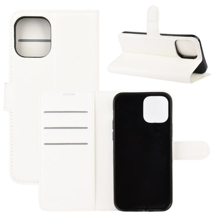 For iPhone 12 mini Litchi Texture Horizontal Flip Protective Case with Holder & Card Slots & Wallet(White)-garmade.com