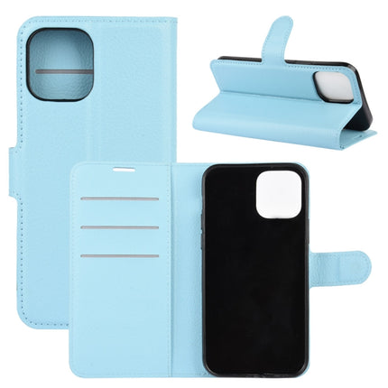 For iPhone 12 mini Litchi Texture Horizontal Flip Protective Case with Holder & Card Slots & Wallet(Blue)-garmade.com