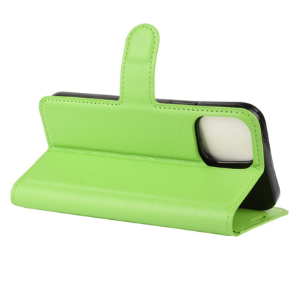 For iPhone 12 mini Litchi Texture Horizontal Flip Protective Case with Holder & Card Slots & Wallet(Green)-garmade.com