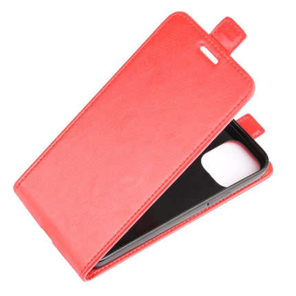 For iPhone 12 mini R64 Texture Single Vertical Flip Leather Protective Case with Card Slots & Photo Frame(Red)-garmade.com