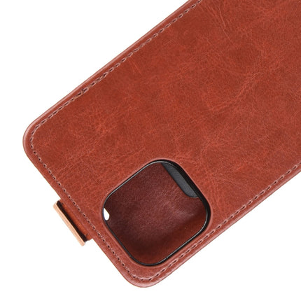 For iPhone 12 mini R64 Texture Single Vertical Flip Leather Protective Case with Card Slots & Photo Frame(Brown)-garmade.com