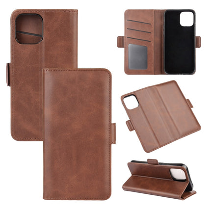 For iPhone 12 mini Dual-side Magnetic Buckle Horizontal Flip Leather Case with Holder & Card Slots & Wallet(Brown)-garmade.com