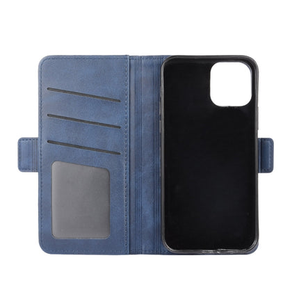 For iPhone 12 mini Dual-side Magnetic Buckle Horizontal Flip Leather Case with Holder & Card Slots & Wallet(Dark Blue)-garmade.com