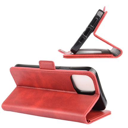 For iPhone 12 Pro Max Dual-side Magnetic Buckle Horizontal Flip Leather Case with Holder & Card Slots & Wallet(Red)-garmade.com