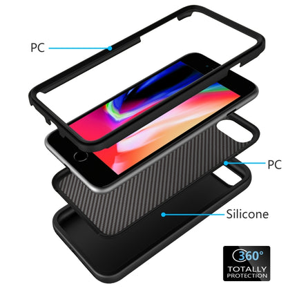 For iPhone SE（2020） Wave Pattern 3 in 1 Silicone+PC Shockproof Protective Case(Black)-garmade.com