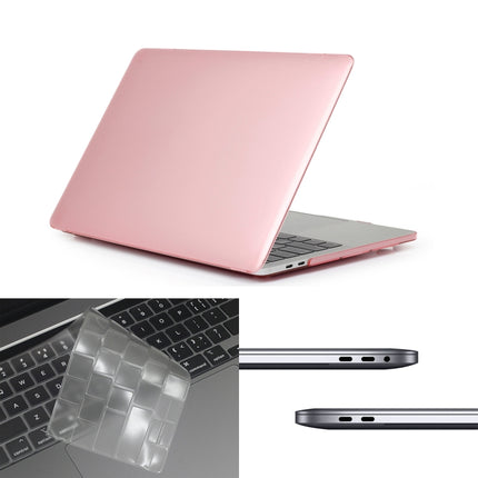 ENKAY Hat-Prince 3 in 1 For MacBook Pro 13 inch A2289 / A2251 (2020) Crystal Hard Shell Protective Case + US Version Ultra-thin TPU Keyboard Protector Cover + Anti-dust Plugs Set(Pink)-garmade.com