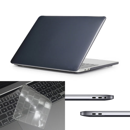 ENKAY Hat-Prince 3 in 1 For MacBook Pro 13 inch A2289 / A2251 (2020) Crystal Hard Shell Protective Case + US Version Ultra-thin TPU Keyboard Protector Cover + Anti-dust Plugs Set(Black)-garmade.com