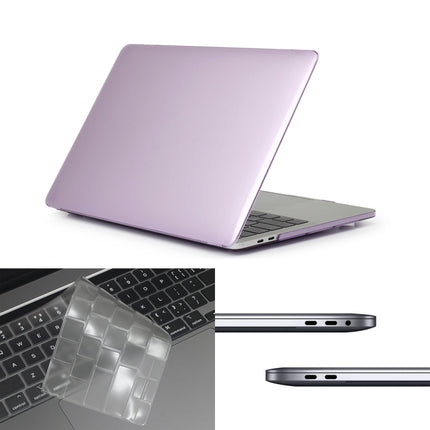 ENKAY Hat-Prince 3 in 1 For MacBook Pro 13 inch A2289 / A2251 (2020) Crystal Hard Shell Protective Case + US Version Ultra-thin TPU Keyboard Protector Cover + Anti-dust Plugs Set(Purple)-garmade.com