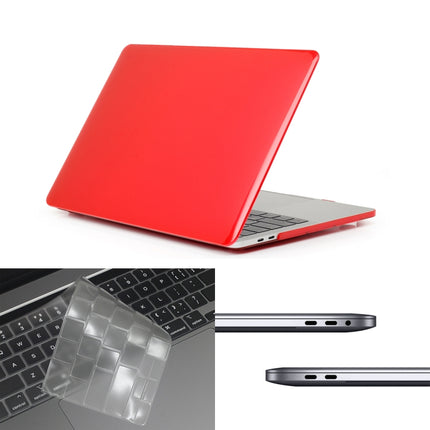 ENKAY Hat-Prince 3 in 1 For MacBook Pro 13 inch A2289 / A2251 (2020) Crystal Hard Shell Protective Case + Europe Version Ultra-thin TPU Keyboard Protector Cover + Anti-dust Plugs Set(Red)-garmade.com