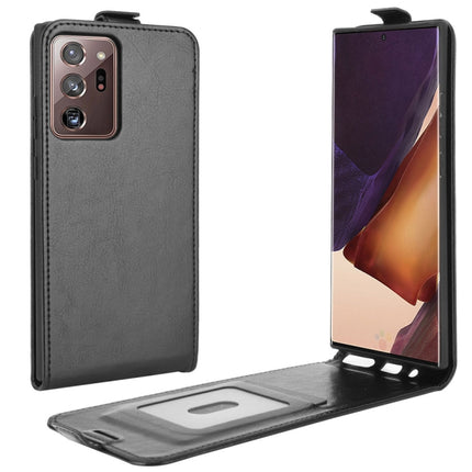 For Samsung Galaxy Note20 Ultra 5G R64 Texture Single Vertical Flip Leather Protective Case with Card Slots & Photo Frame(Black)-garmade.com