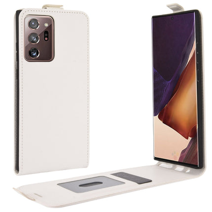 For Samsung Galaxy Note20 Ultra 5G R64 Texture Single Vertical Flip Leather Protective Case with Card Slots & Photo Frame(White)-garmade.com