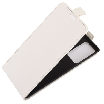 For Samsung Galaxy Note20 Ultra 5G R64 Texture Single Vertical Flip Leather Protective Case with Card Slots & Photo Frame(White)-garmade.com