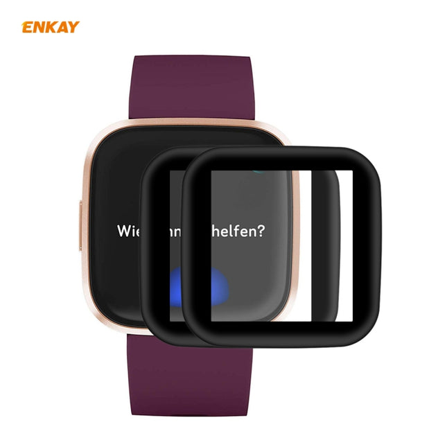For Fitbit Versa 2 2 PCS ENKAY Hat-Prince 3D Full Screen Soft PC Edge + PMMA HD Screen Protector Film-garmade.com