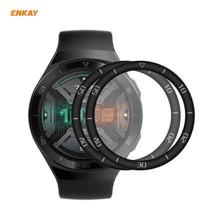 For Huawei Watch GT 2e 46mm 2 PCS ENKAY Hat-Prince 3D Full Screen Soft PC Edge + PMMA HD Screen Protector Film(With Scale)-garmade.com
