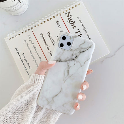 For iPhone 12 / 12 Pro TPU Smooth Marbled IMD Mobile Phone Case(Snow White F6)-garmade.com