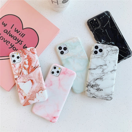 For iPhone 12 / 12 Pro TPU Smooth Marbled IMD Mobile Phone Case(Snow Powder F1)-garmade.com