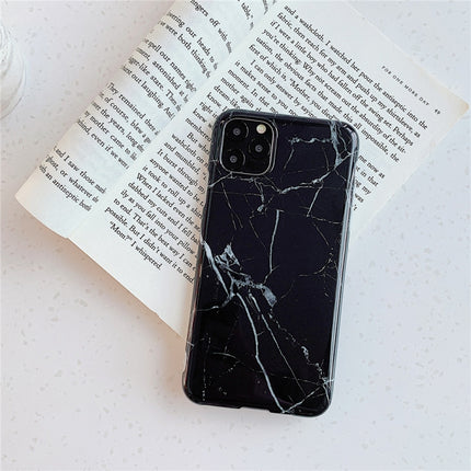 For iPhone 12 / 12 Pro TPU Smooth Marbled IMD Mobile Phone Case(Gold Inlaid Jade F29)-garmade.com