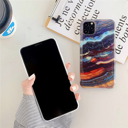 For iPhone 12 / 12 Pro TPU Smooth Marbled IMD Mobile Phone Case(Snow Powder F19)-garmade.com