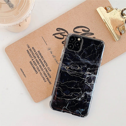 For iPhone 12 Pro Max TPU Smooth Marbled IMD Mobile Phone Case(Gold Inlaid Jade F24)-garmade.com