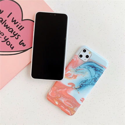 For iPhone 12 mini TPU Smooth Marbled IMD Mobile Phone Case(Sapphire Blue F25)-garmade.com