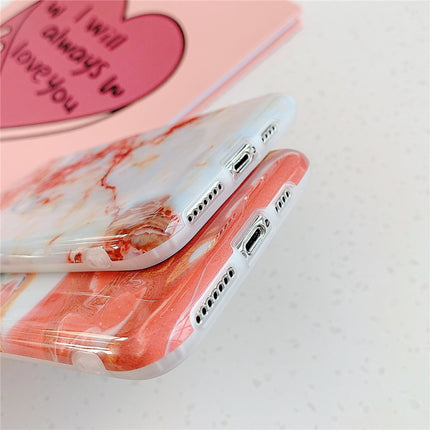 For iPhone 12 / 12 Pro TPU Smooth Marbled IMD Mobile Phone Case(Norwegian Red F15)-garmade.com