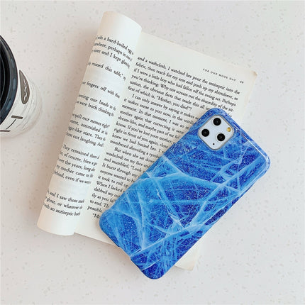 For iPhone 12 / 12 Pro TPU Smooth Marbled IMD Mobile Phone Case(Sapphire Blue F25)-garmade.com