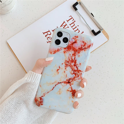 For iPhone 12 Pro Max TPU Smooth Marbled IMD Mobile Phone Case(Norwegian Red F15)-garmade.com