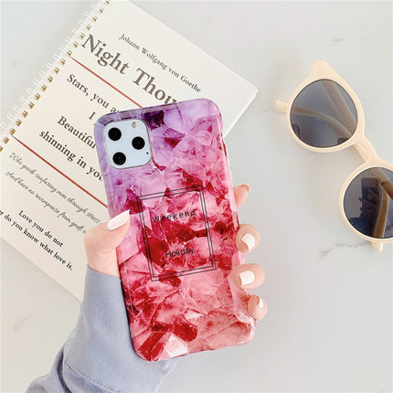 For iPhone 12 / 12 Pro TPU Smooth Marbled IMD Mobile Phone Case(Purple Stone F11)-garmade.com
