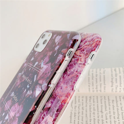 For iPhone 12 / 12 Pro TPU Smooth Marbled IMD Mobile Phone Case(Purple Stone F10)-garmade.com