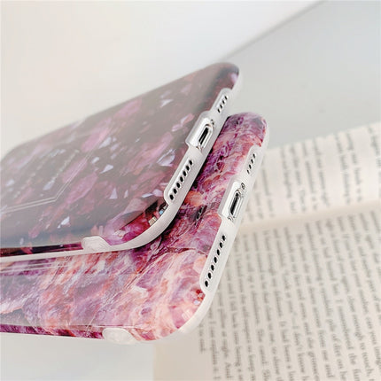 For iPhone 12 / 12 Pro TPU Smooth Marbled IMD Mobile Phone Case(Purple Stone F10)-garmade.com