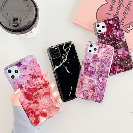 For iPhone 12 / 12 Pro TPU Smooth Marbled IMD Mobile Phone Case(Purple Stone F12)-garmade.com