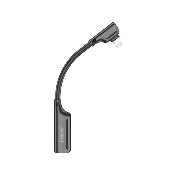 ENKAY ENK-AT102 8 Pin to 8 Pin Charging + 8 Pin Audio Interfaces Charging and Listening to Songs Zinc Alloy Adapter Converter(Dark Grey)-garmade.com