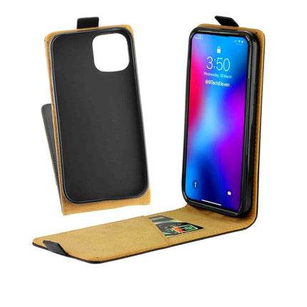 For iPhone 12 mini Business Style Vertical Flip TPU + PU Leather Case with Card Slot(Black)-garmade.com