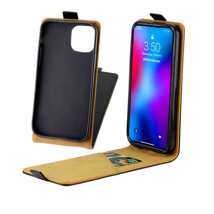 For iPhone 12 / 12 Pro Business Style Vertical Flip TPU + PU Leather Case with Card Slot(Black)-garmade.com