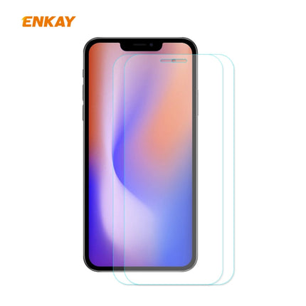 For iPhone 12 Pro Max 2 PCS ENKAY Hat-Prince 0.26mm 9H 2.5D Curved Edge Explosion-proof Tempered Glass Film-garmade.com