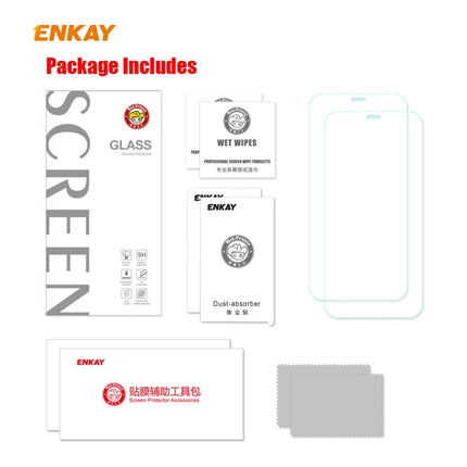 For iPhone 12 Pro Max 2 PCS ENKAY Hat-Prince 0.26mm 9H 2.5D Curved Edge Explosion-proof Tempered Glass Film-garmade.com