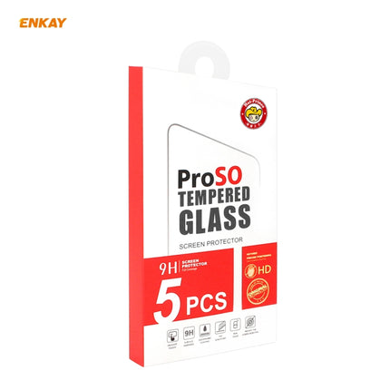 For iPhone 12 mini 5 PCS ENKAY Hat-Prince 0.26mm 9H 2.5D Curved Edge Explosion-proof Tempered Glass Film-garmade.com