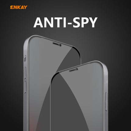 ENKAY Hat-Prince 0.26mm 9H 6D Privacy Anti-spy Full Screen Tempered Glass Film For iPhone 12 mini 5.4-garmade.com