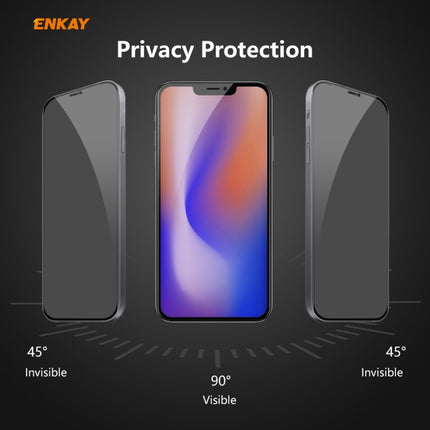 ENKAY Hat-Prince 0.26mm 9H 6D Privacy Anti-spy Full Screen Tempered Glass Film For iPhone 12 / 12 Pro 6.1-garmade.com