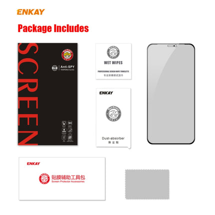 ENKAY Hat-Prince 0.26mm 9H 6D Privacy Anti-spy Full Screen Tempered Glass Film For iPhone 12 Pro Max 6.7-garmade.com