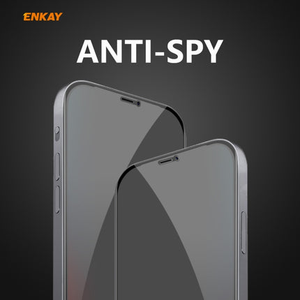 ENKAY Hat-Prince 0.26mm 9H 6D Privacy Anti-spy Full Screen Tempered Glass Film For iPhone 12 Pro Max 6.7-garmade.com