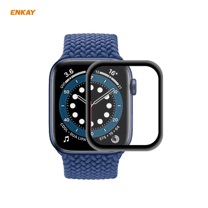 For Apple Watch 6/5/4/SE 40mm ENKAY Hat-Prince 0.2mm 9H Surface Hardness 3D Explosion-proof Aluminum Alloy Edge Full Screen Tempered Glass Screen Film-garmade.com
