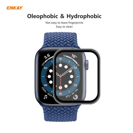 For Apple Watch 6/5/4/SE 40mm ENKAY Hat-Prince 0.2mm 9H Surface Hardness 3D Explosion-proof Aluminum Alloy Edge Full Screen Tempered Glass Screen Film-garmade.com